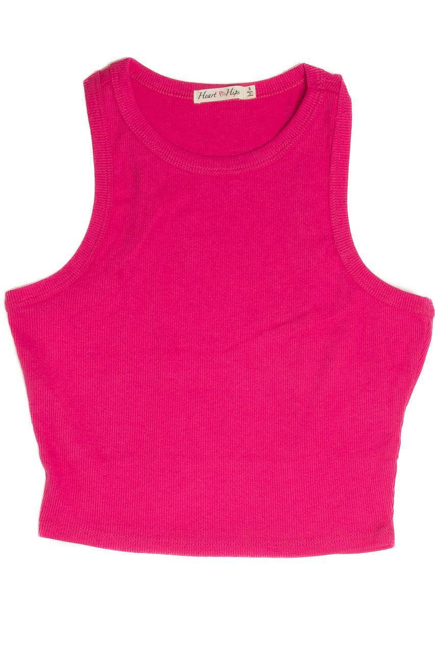 Pink Ribbed Crop Tank Product Image