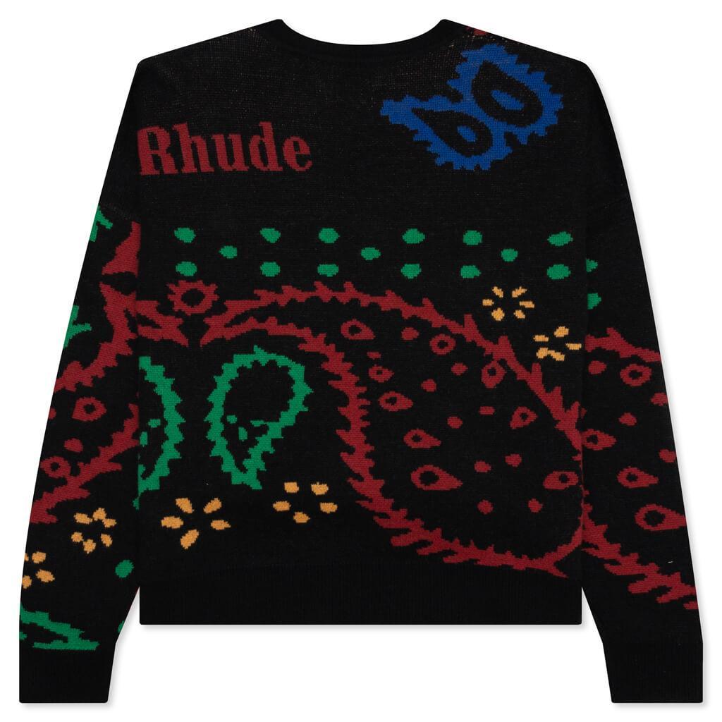 Bandana Knit Crewneck - Black/Red Male Product Image