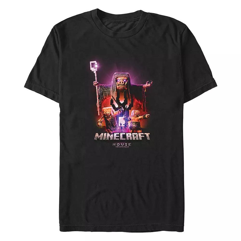 Men's Minecraft Movie Piglings Portal Graphic Tee, Size: XXL, Black Product Image