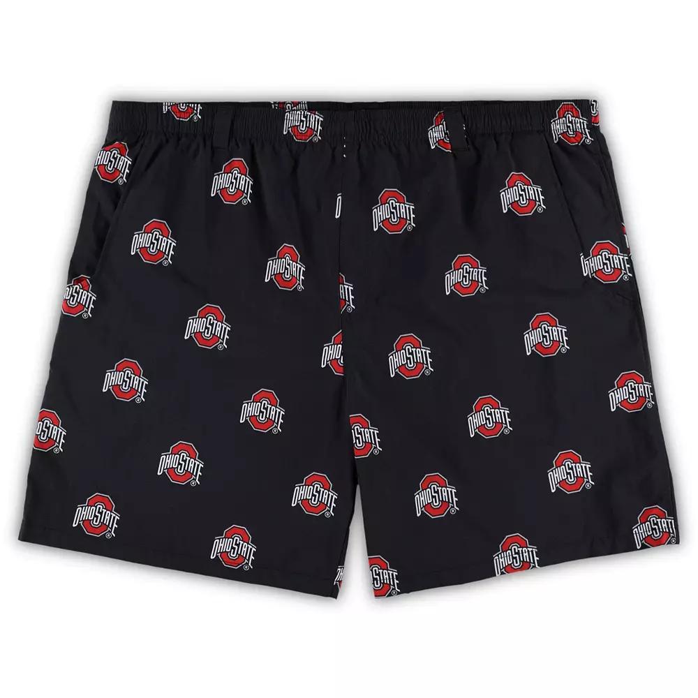 Men's Columbia Black Ohio State Buckeyes Big & Tall Backcast II Allover Print Omni-Shade Shorts,  Product Image