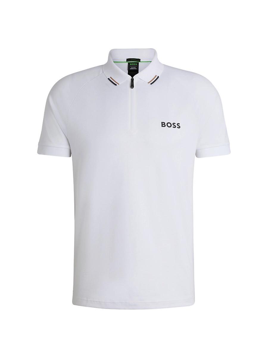 Mens Boss x Matteo Berrettini Polo Shirt with Popcorn Stripe Product Image