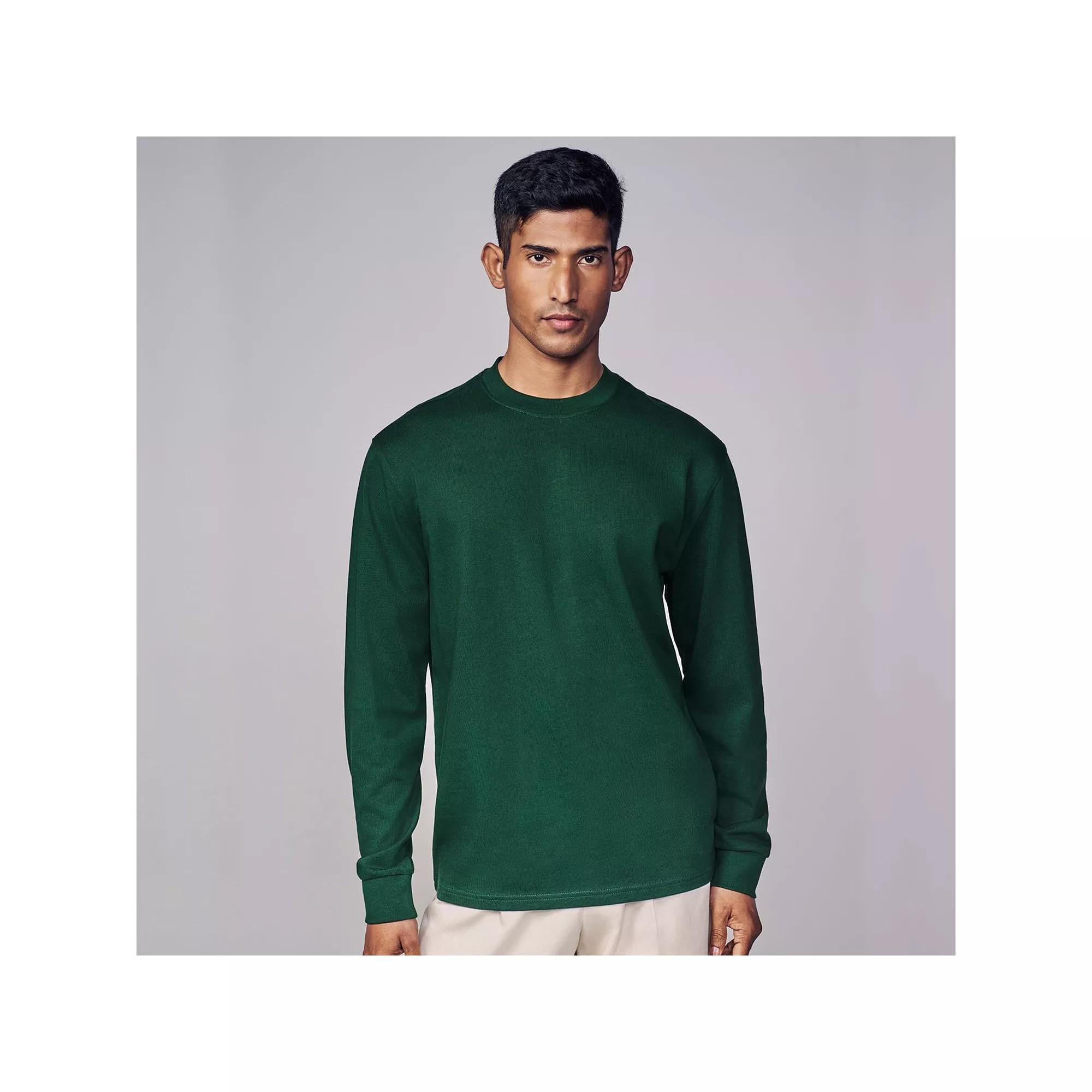Men's NEXT Green Relaxed Fit Long Sleeve Heavyweight 100% Cotton T-Shirt, Size: Large Product Image