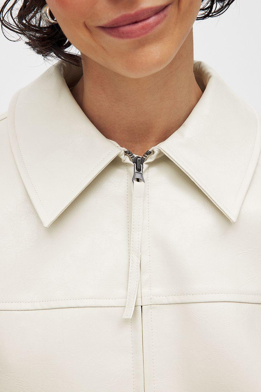 Zip Detail Shiny Pu Jacket Product Image