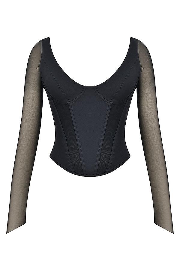 Araminta Black Long Sleeve Corset Product Image