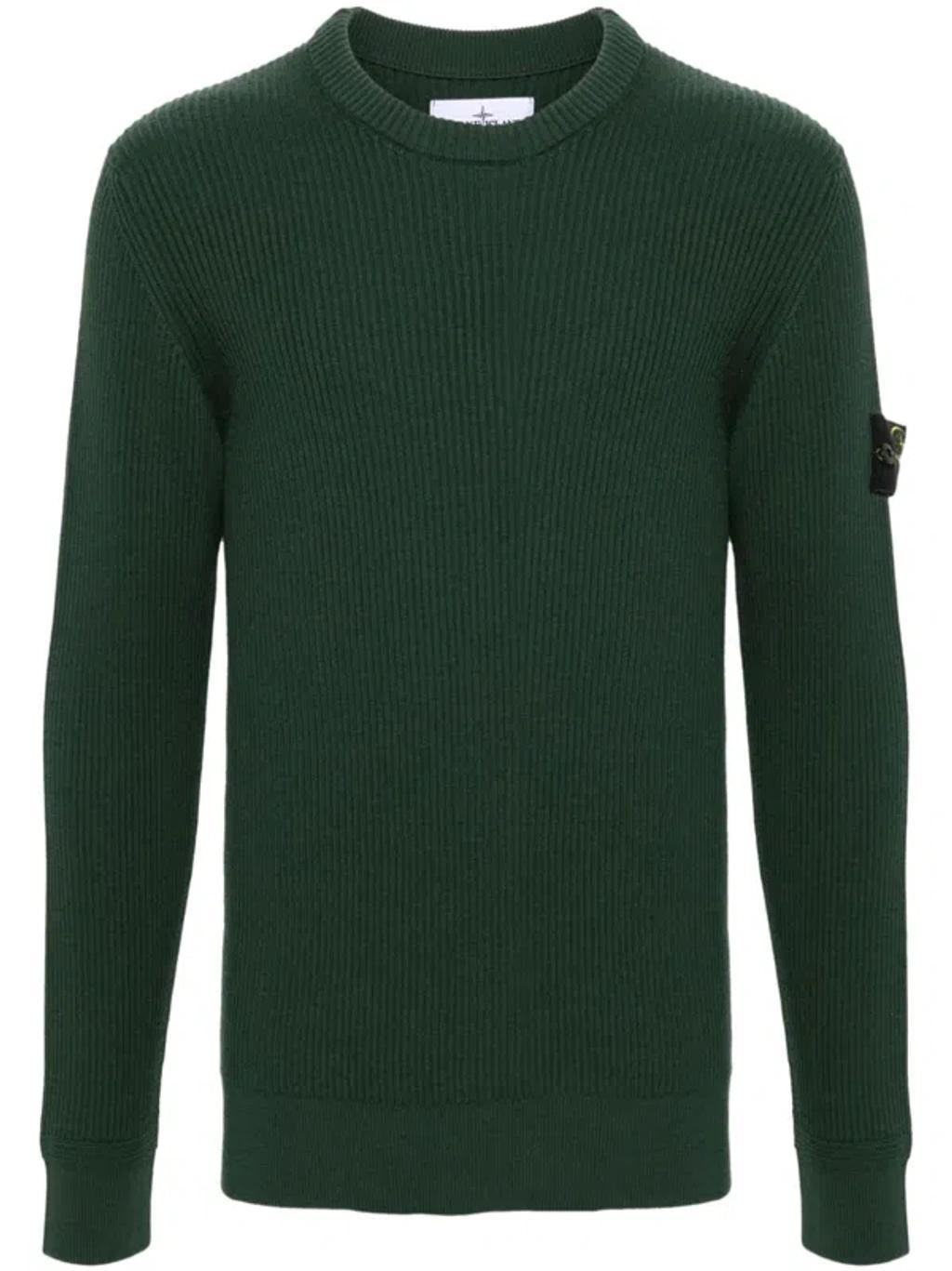 STONE ISLAND Compass-badge Sweater In Green Product Image