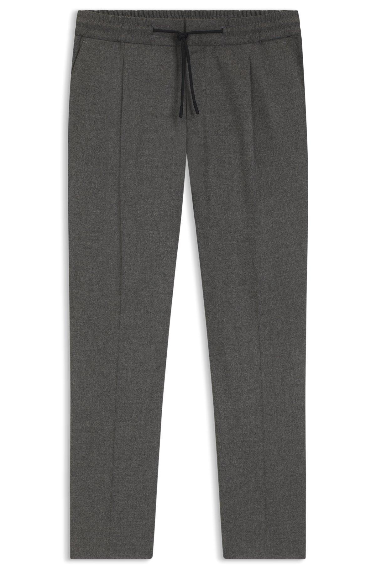 Slim-fit pants in melange stretch cotton Product Image