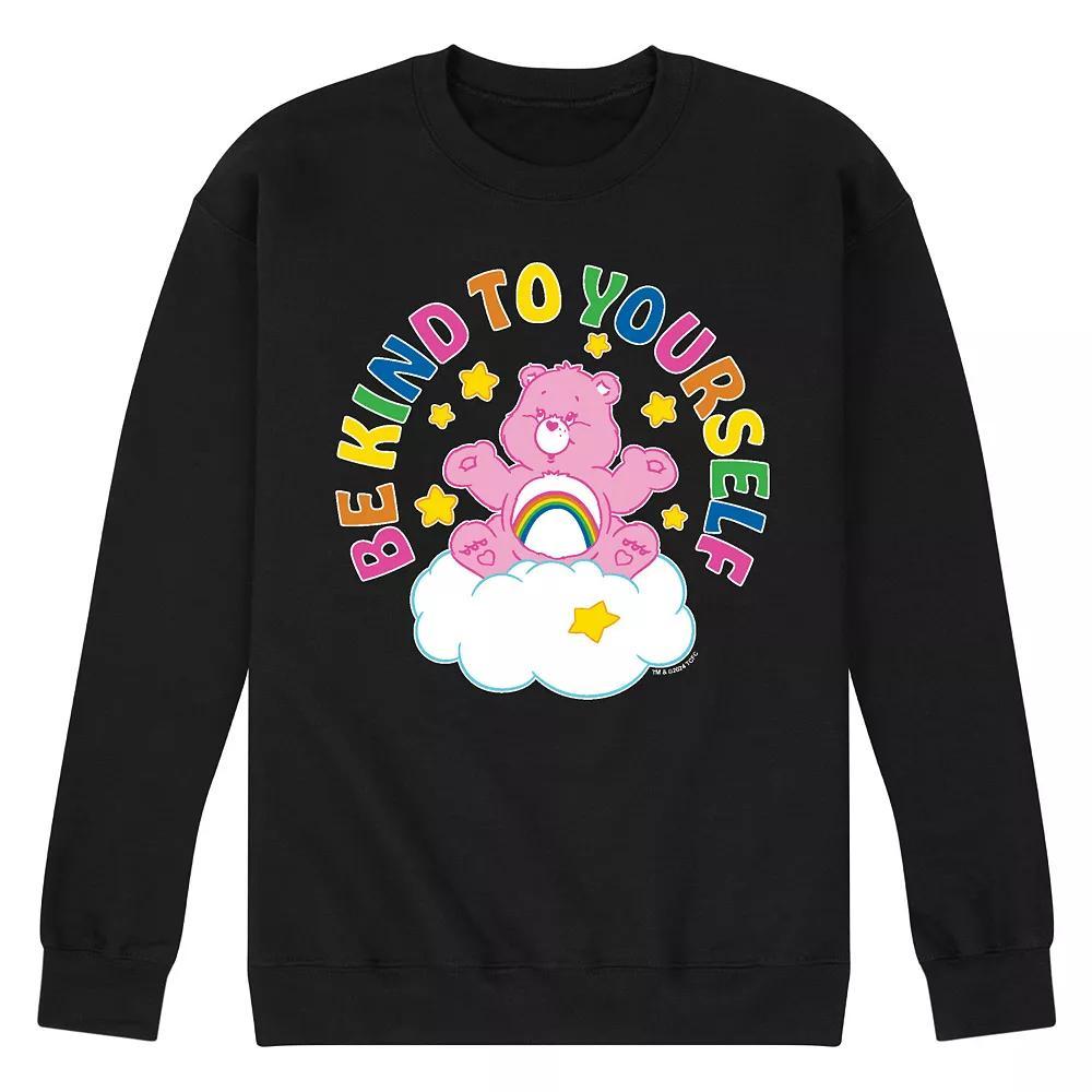 Men's Care Bears Be Kind To Yourself Fleece Sweatshirt, Size: XL, Black Product Image