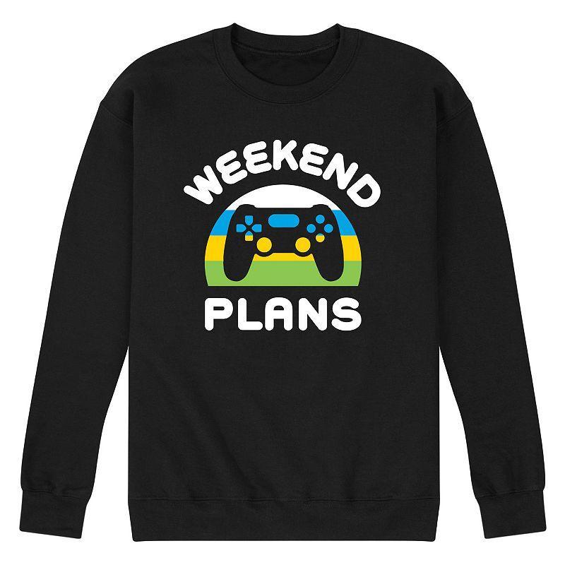 Men's Weekend Plans Graphic Fleece Sweatshirt, Size: Large, Blue Product Image