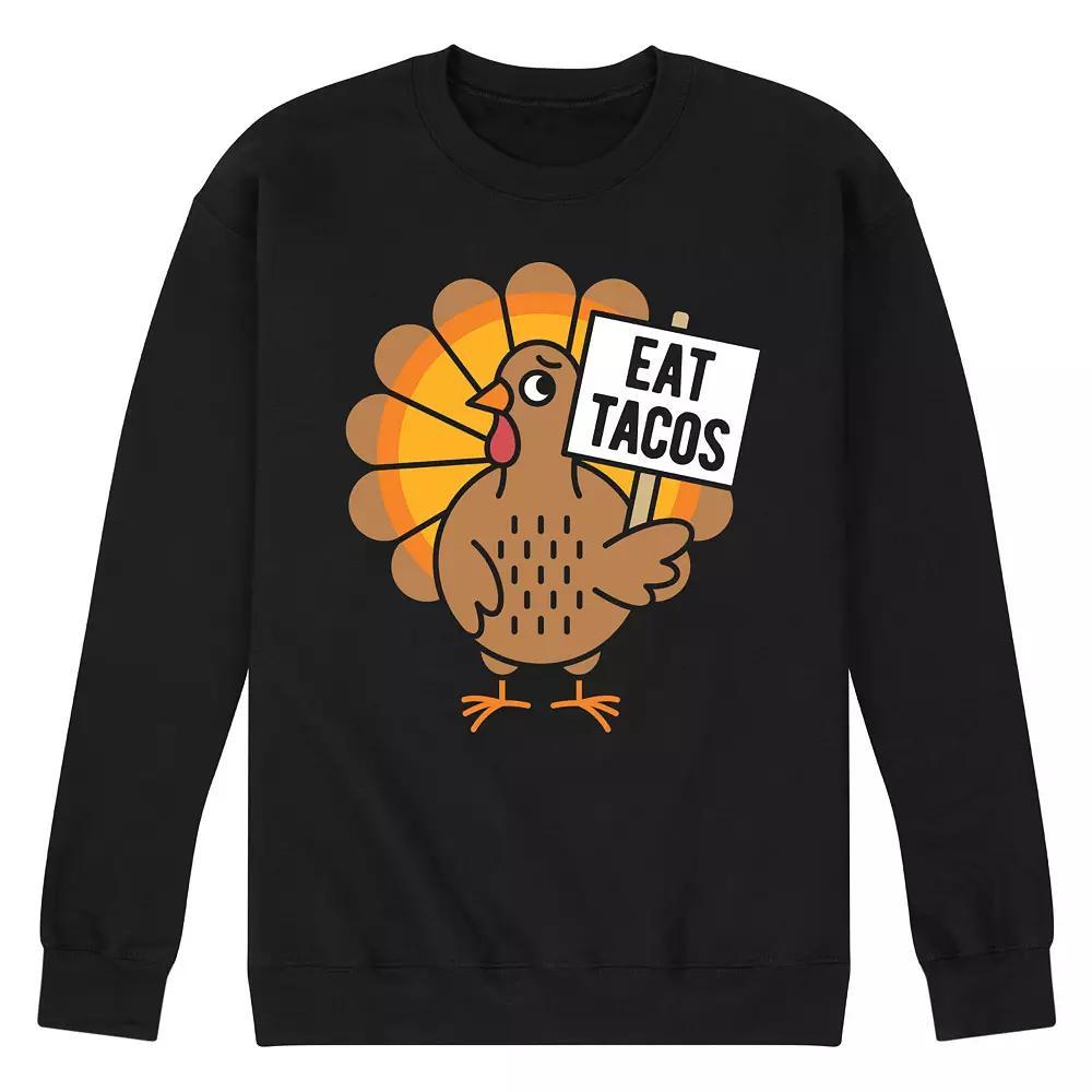Men's Eat Tacos Turkey Fleece Sweatshirt,  Product Image