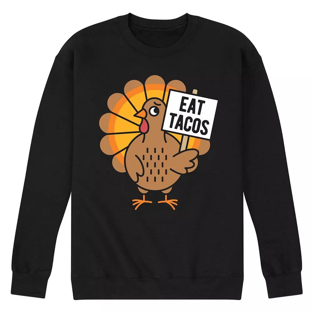Men's Eat Tacos Turkey Fleece Sweatshirt,  Product Image
