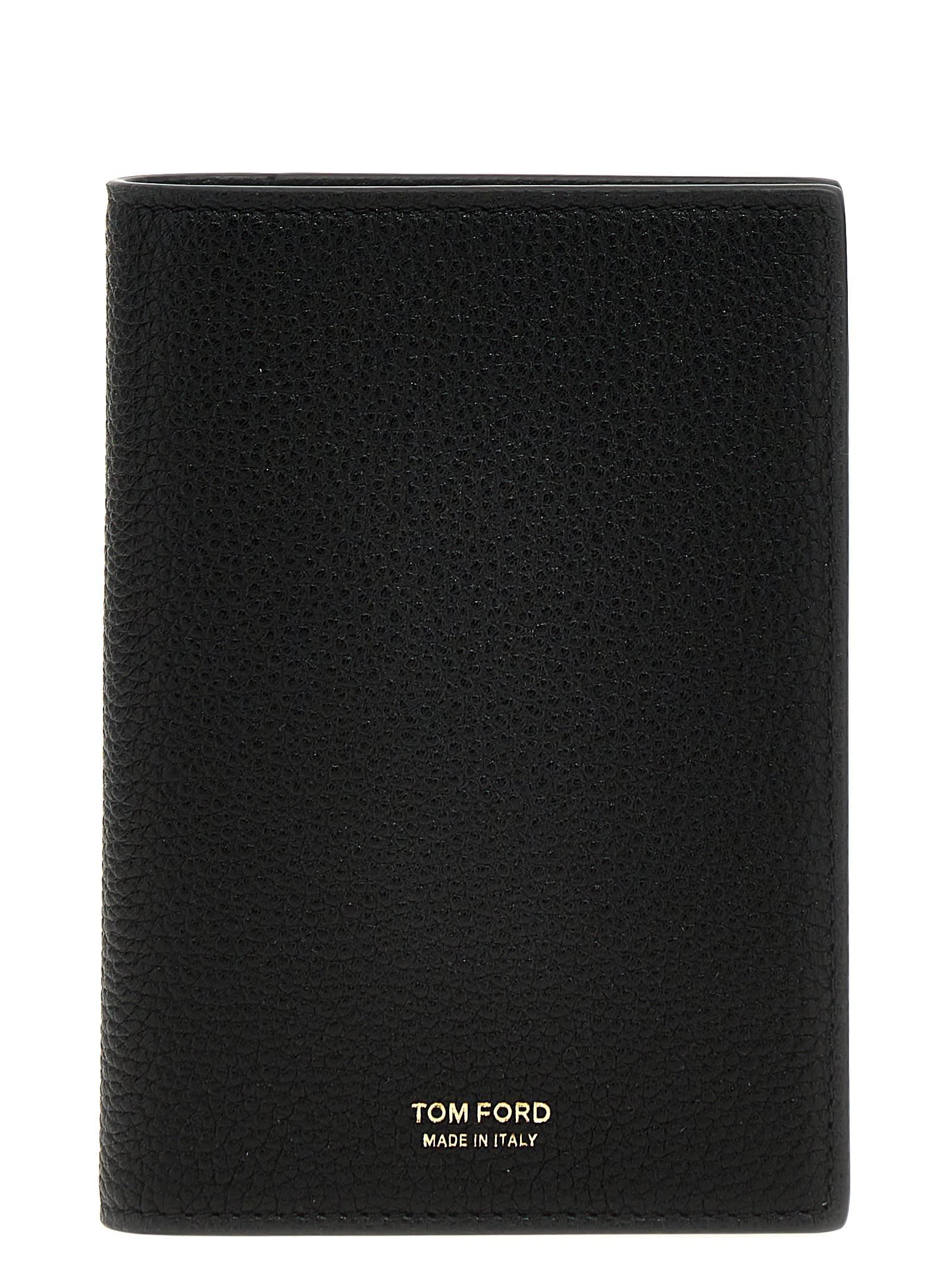 TOM FORD Logo Passport Holder In Black Product Image