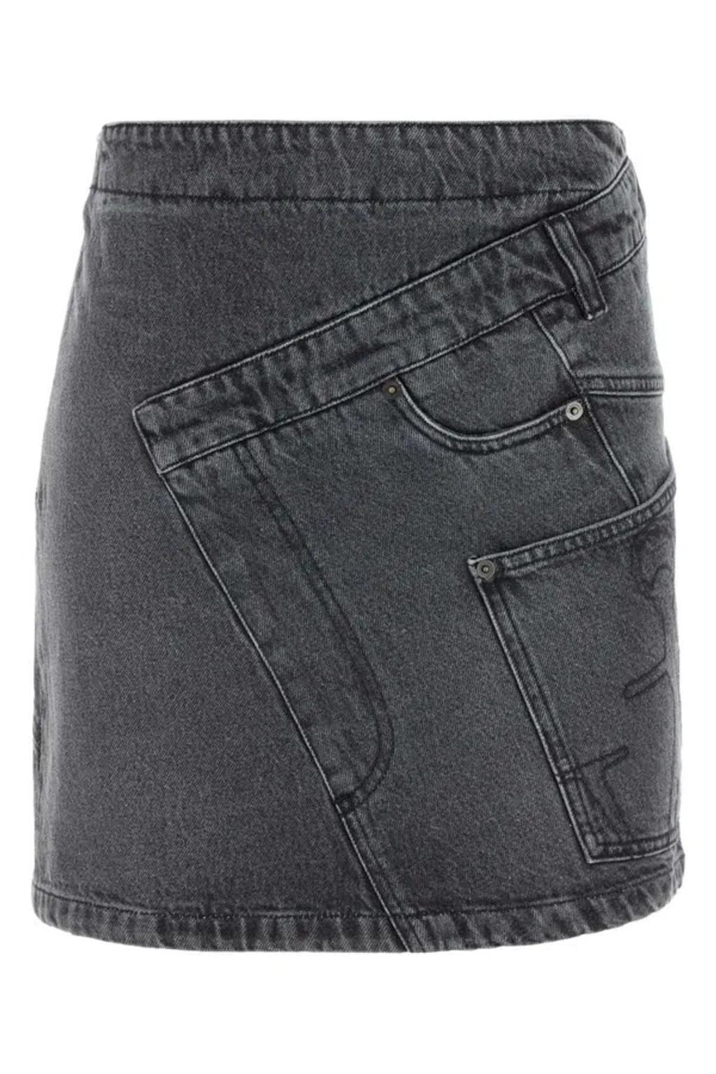 JW ANDERSON Twisted Mini Skirt In Grey Product Image