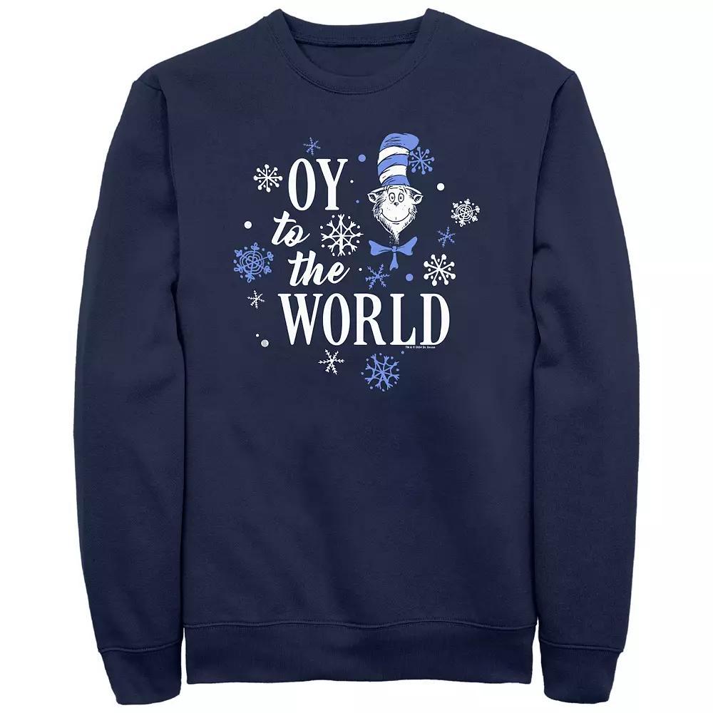 Men's Dr. Seuss Oy To The World Graphic Fleece, Size: XL, Blue Product Image