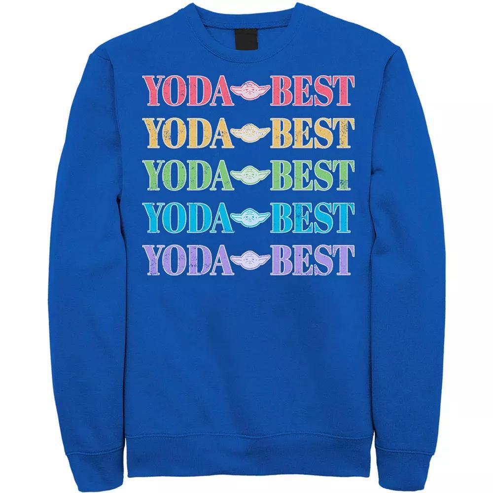 Men's Star Wars Pride Yoda Best Rainbow Text Stack Sweatshirt,  Product Image