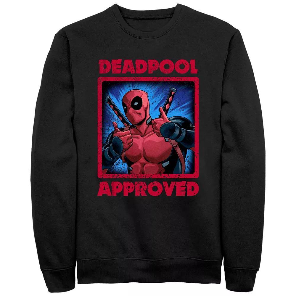 Men's Marvel Deadpool Approved Poster Graphic Fleece, Size: XXL, Black Product Image