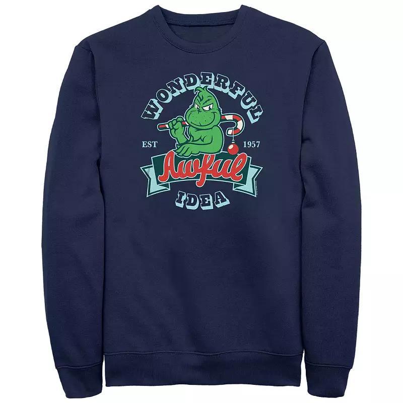 Big & Tall Dr. Seuss Grinch Wonderful Awful Idea Graphic Fleece, Men's, Size: 3XL, Blue Product Image