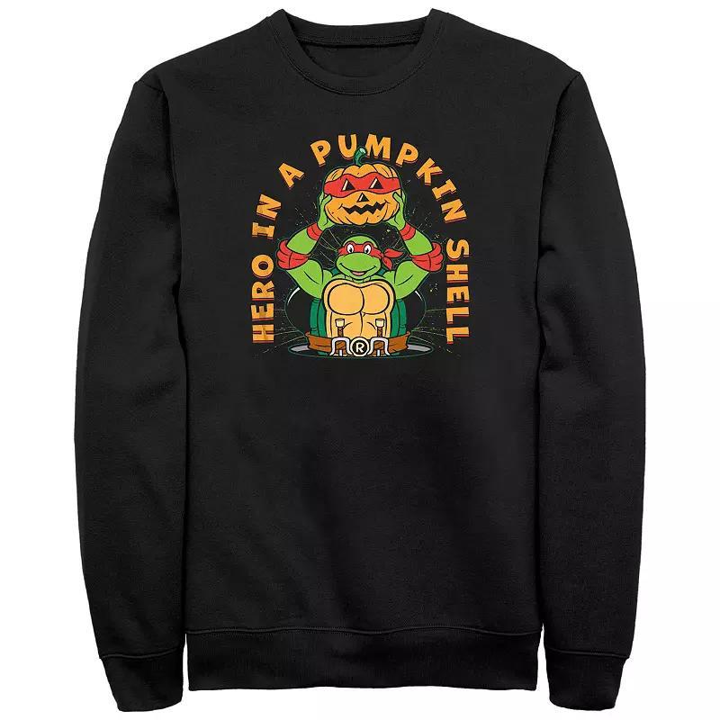 Big & Tall Teenage Mutant Ninja Turtles Hero In A Pumpkin Shell Halloween Fleece Sweatshirt, Men's, Size: 3XL Tall, Black Product Image