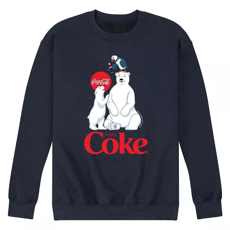 Men's CocaCola Polar Bears Sweatshirt, Size: XXL, Blue Product Image