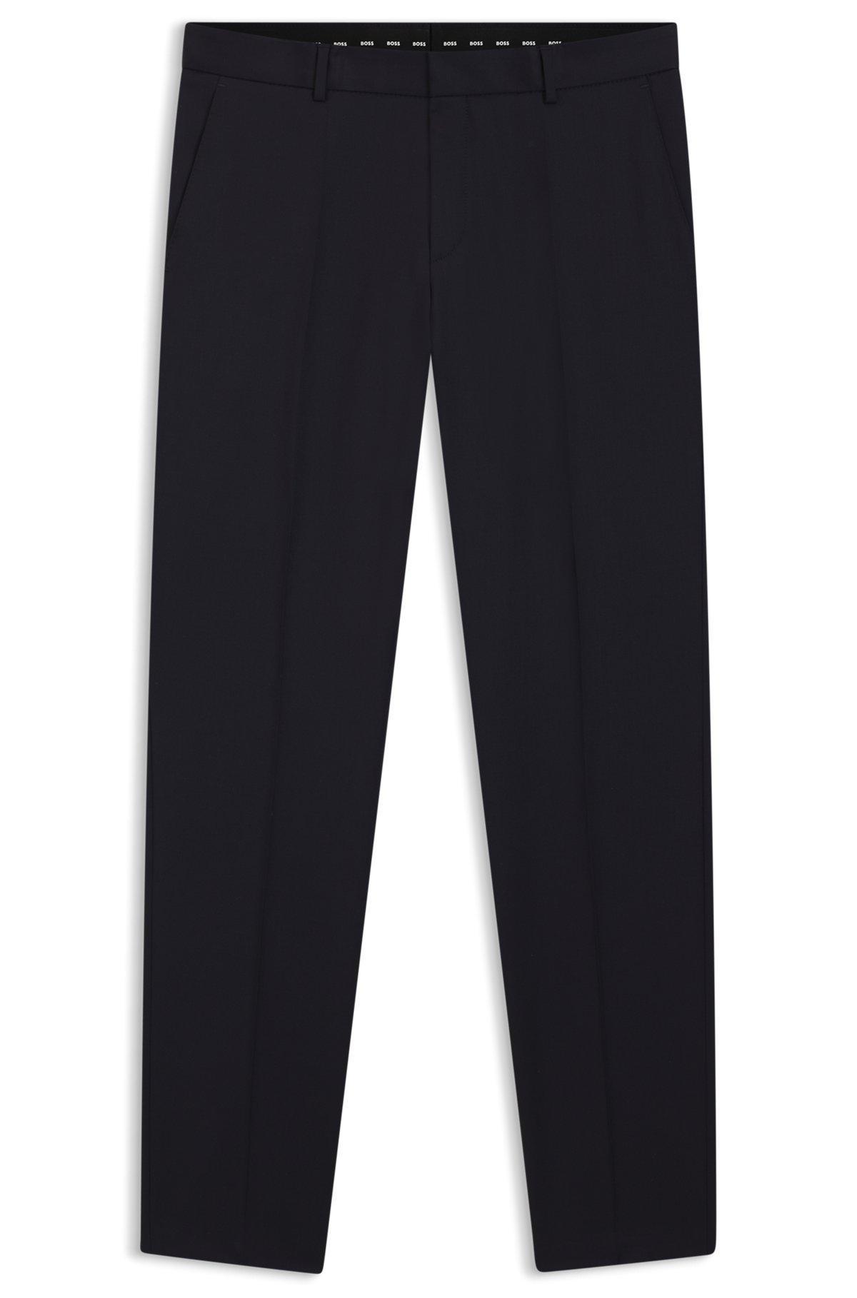 BOSS - Extra-slim-fit pants in virgin-wool serge - Dark Blue Product Image