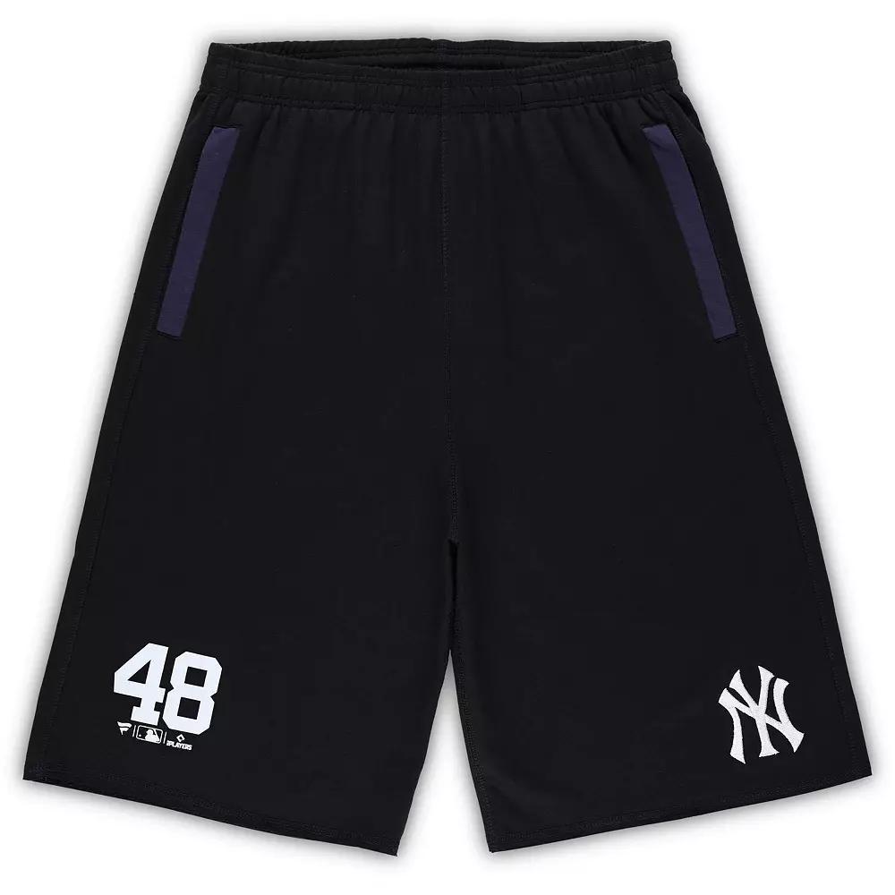 Men's Anthony Rizzo Black New York Yankees Big & Tall Stitched Double-Knit Shorts, Size: 2XLT Product Image