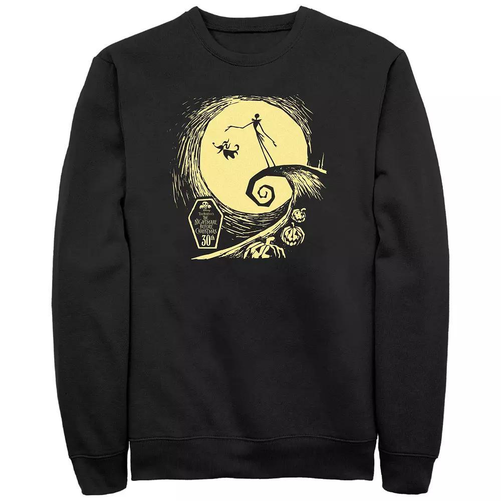 Disney's The Nightmare Before Christmas Spiral Hill 30th Men's Graphic Fleece, Size: Small, Black Product Image