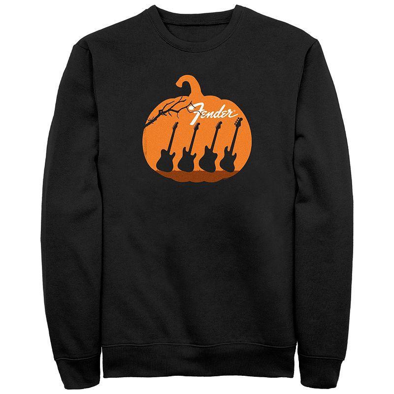 Men's Fender Halloween Pumpkin Guitars Silhouette Sweatshirt, Size: Large, Black Product Image