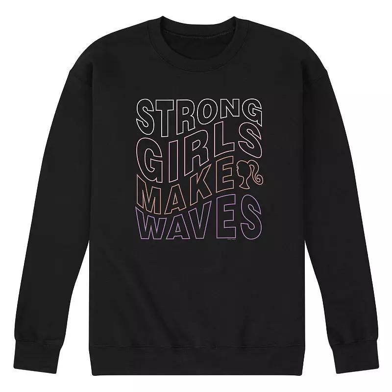 Men's Barbie Strong Girls Make Waves Fleece Sweatshirt, Size: Large, Blue Product Image