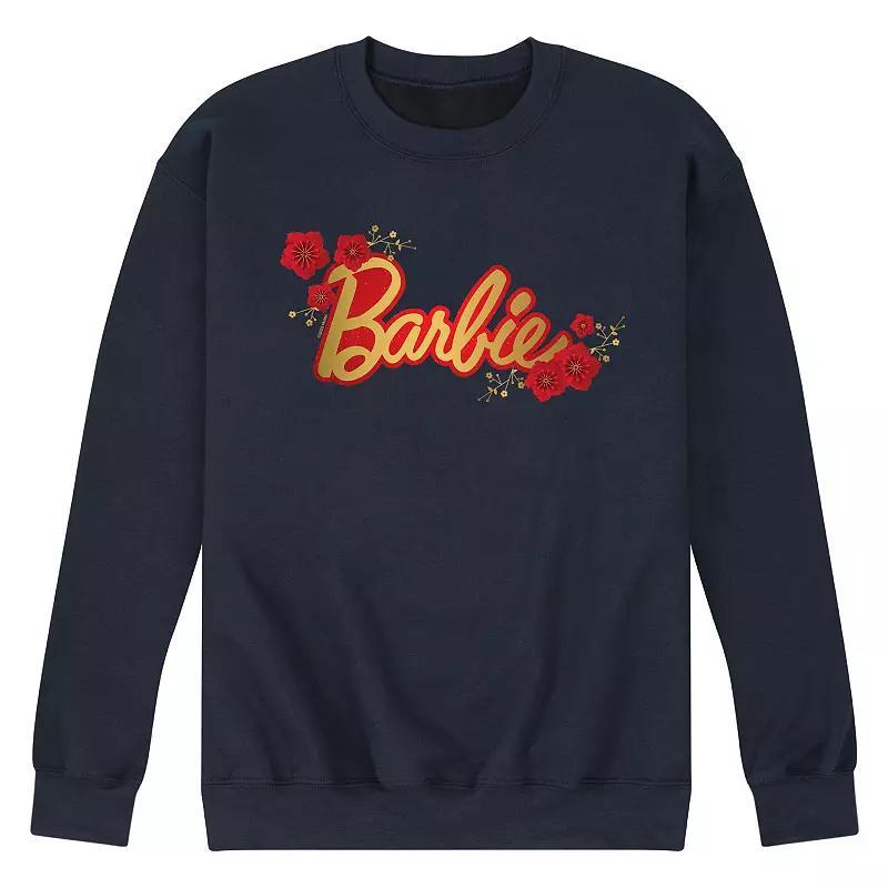 Mens Barbie Logo Red Floral Fleece Sweatshirt Product Image