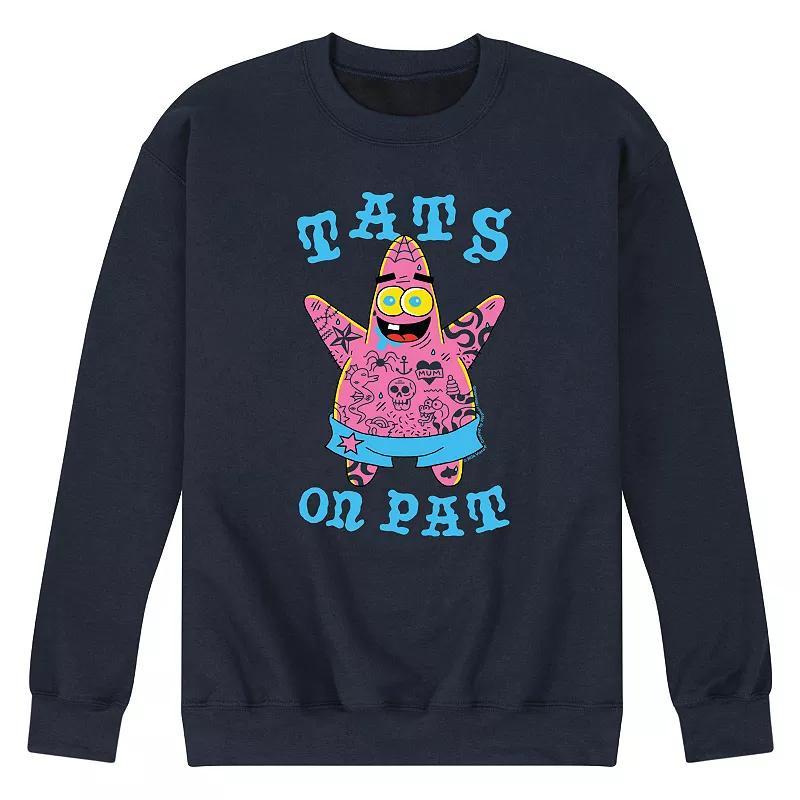 Men's SpongeBob SquarePants Tats On Pat Fleece Sweatshirt, Size: Large, Blue Product Image