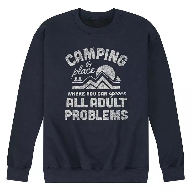Men's Camping Adult Problems Graphic Fleece Sweatshirt,  Product Image