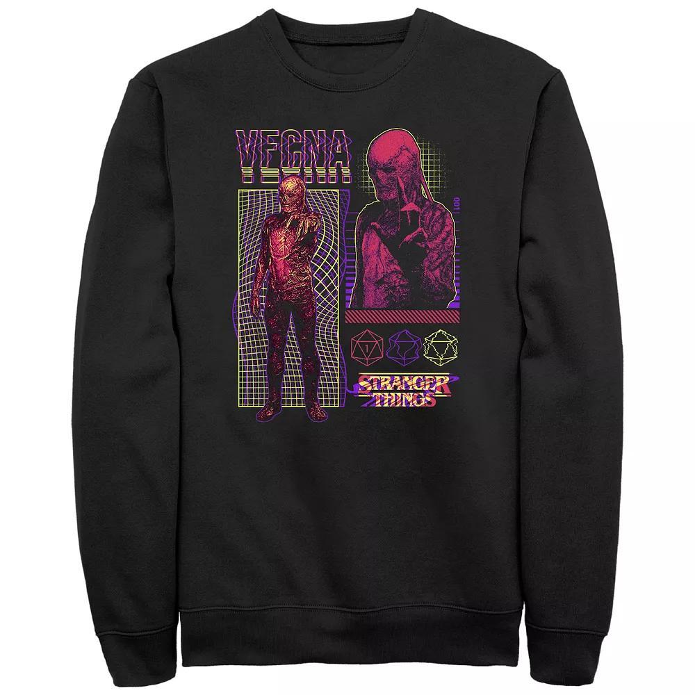 Men's Netflix Stranger Things Vecna Infographic Fleece Sweatshirt, Size: Medium, Black Product Image