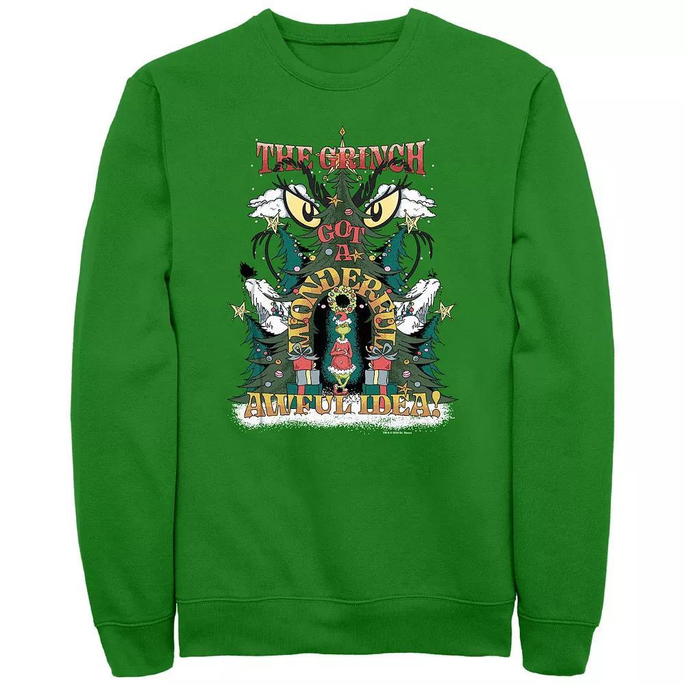 Big & Tall Dr. Seuss Grinch Got A Wonderful Awful Idea Graphic Fleece, Men's, Size: XL, Kelly Product Image