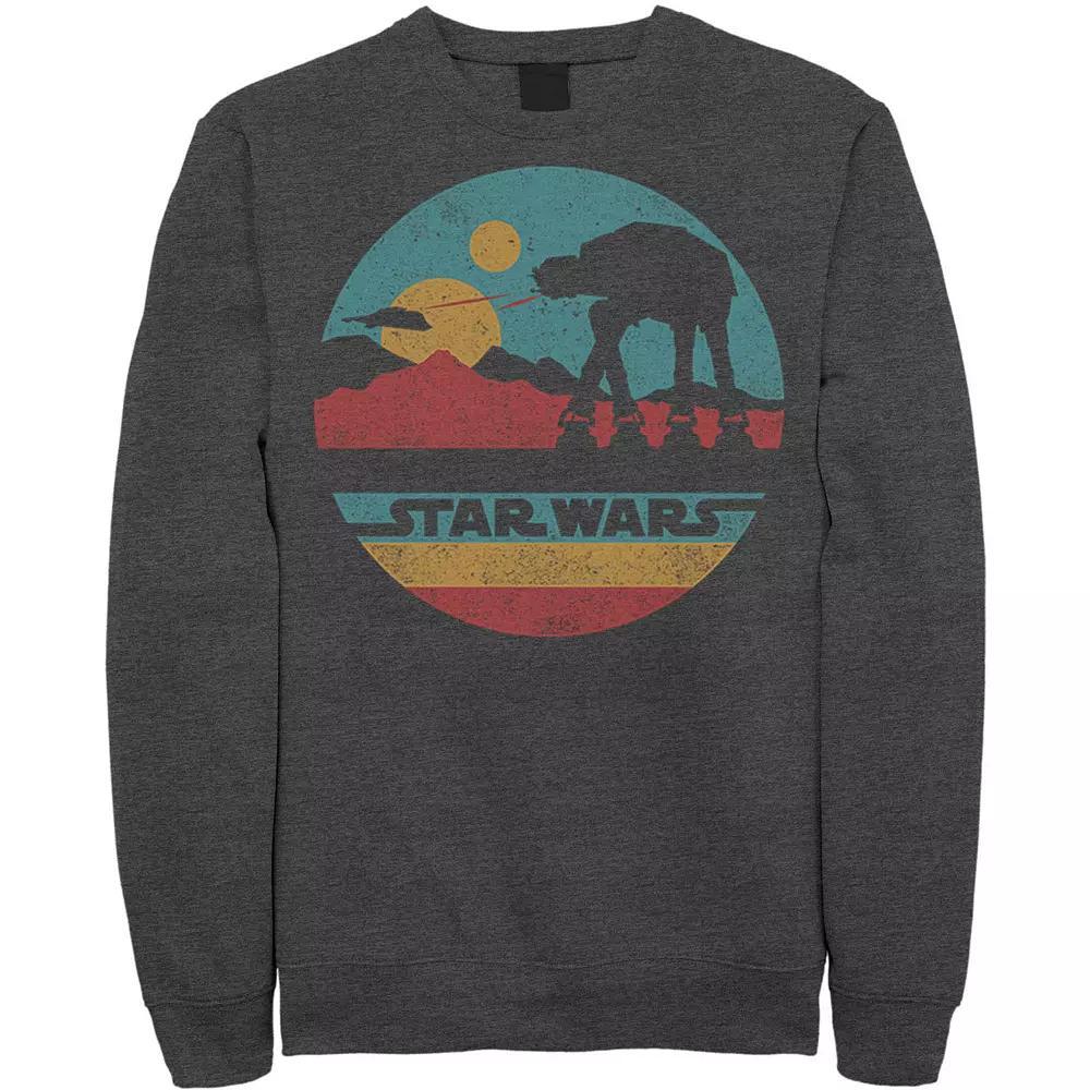 Men's Star Wars AT-AT Silhouette Title Logo Circle Sweatshirt, Size: Small, Grey Heather Product Image