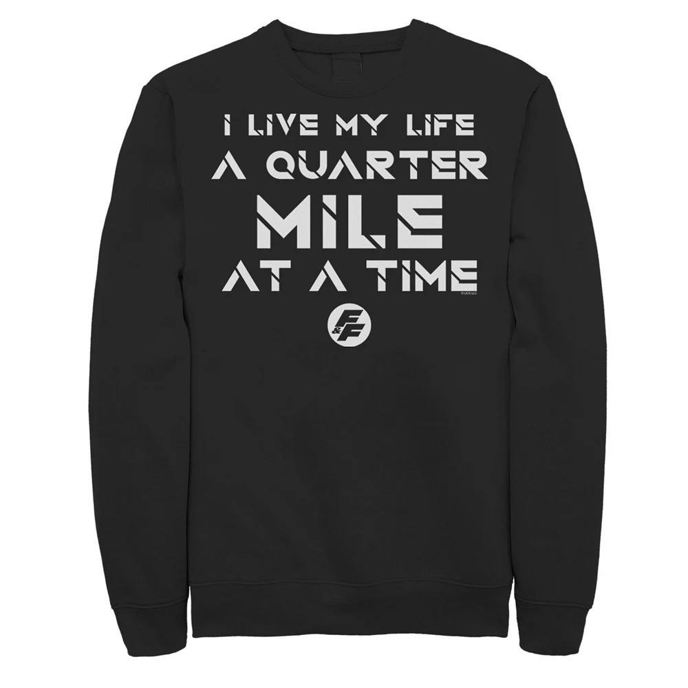 Men's Fast & Furious Life At A Quarter Mile At A Time Word Stack Sweatshirt,  Product Image