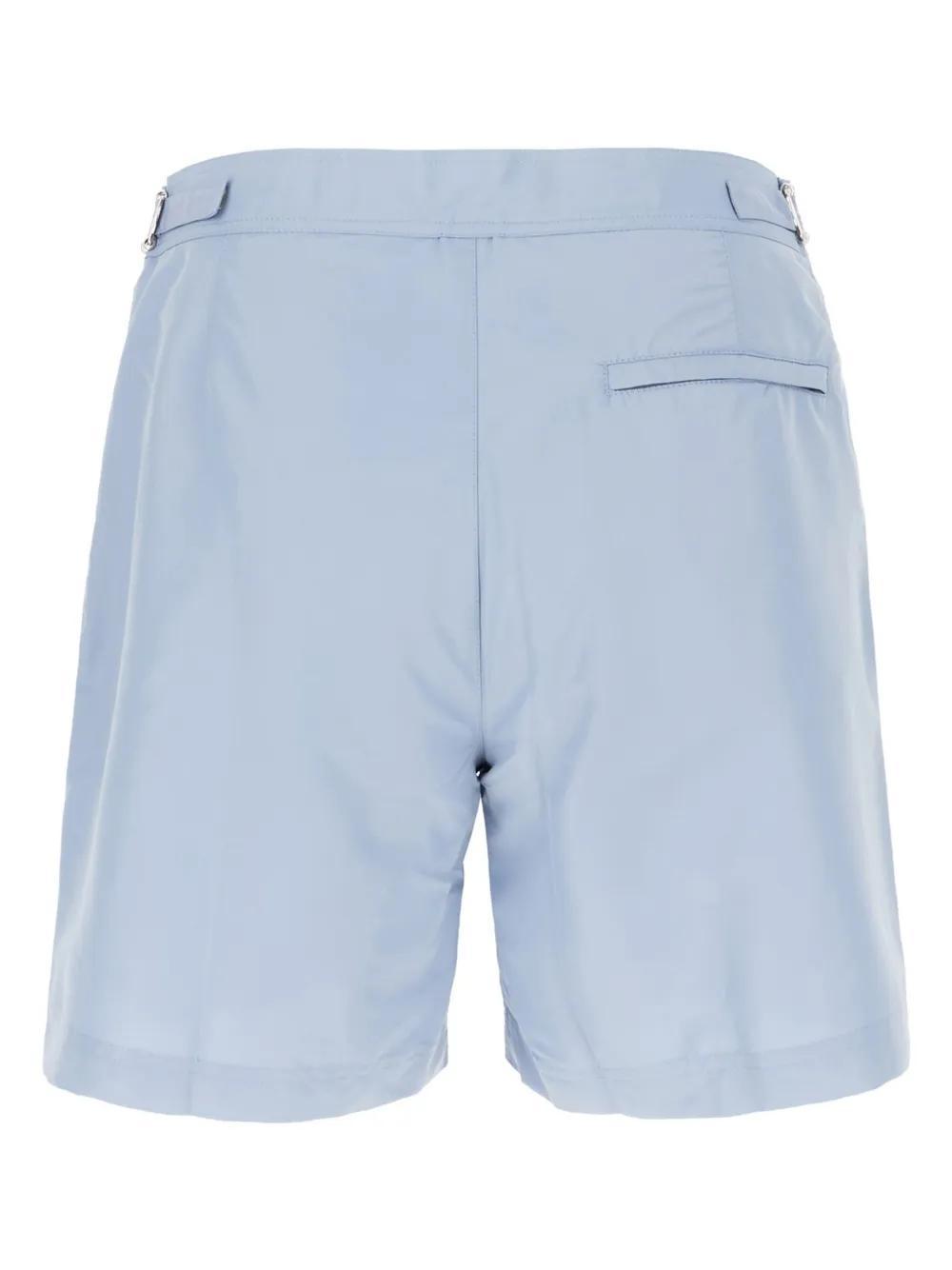 BRUNELLO CUCINELLI Logo-embroidered Swim Shorts In Blue Product Image