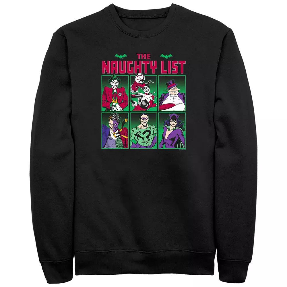 Men's Batman Gotham Naughty List Graphic Fleece, Size: XL, Black Product Image