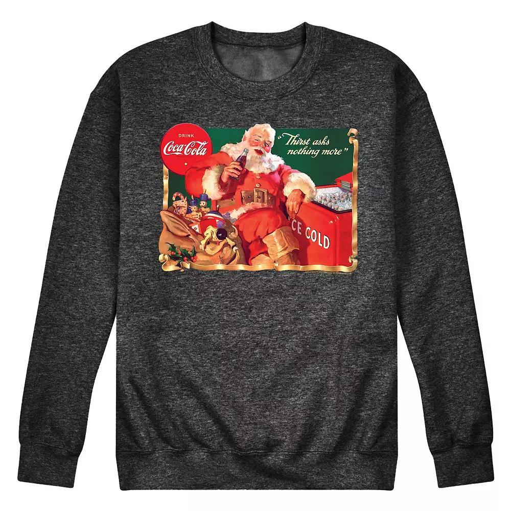 Men's CocaCola Vintage Santa Sweatshirt, Size: XL, Grey Product Image