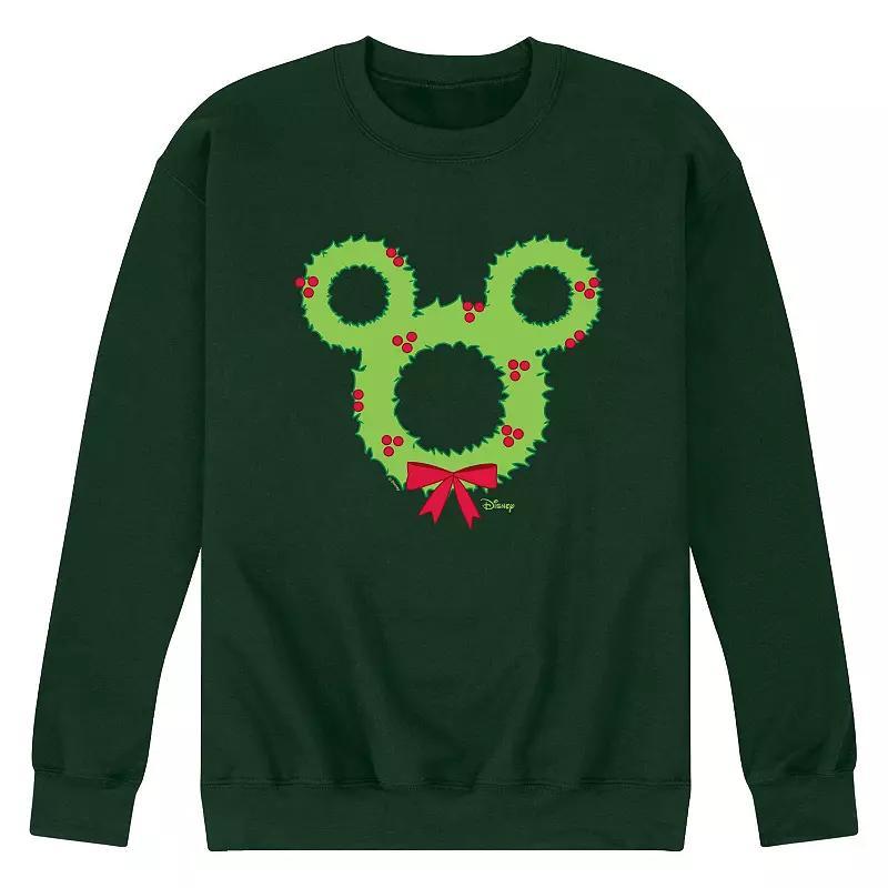 Men's Disney Mickey Mouse Ears Wreath Fleece Sweatshirt,  Product Image