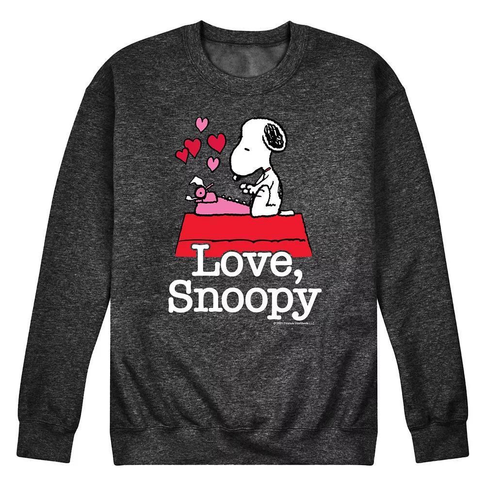 Men's Peanuts Love Snoopy Fleece Sweatshirt,  Product Image