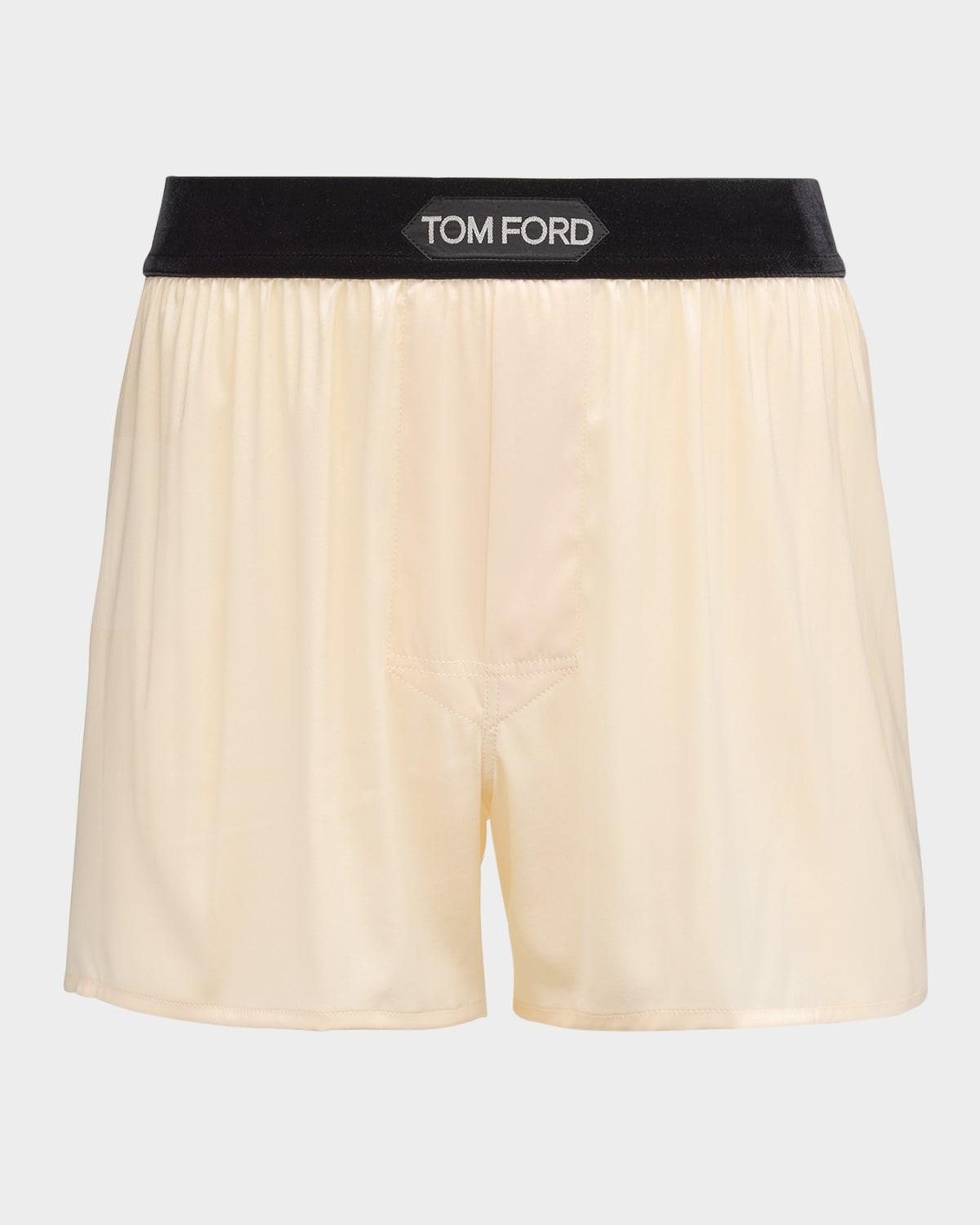 Mens Silk Jacquard Logo Boxers Product Image