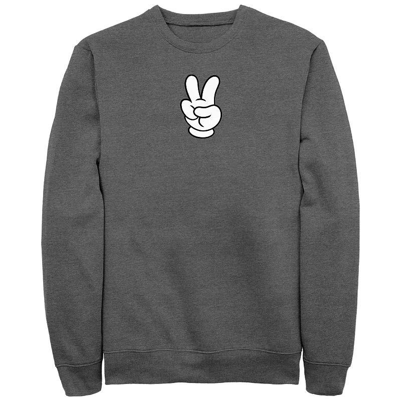 Disney's Mickey Classic Peace Hand Men's Graphic Fleece, Size: XL, Grey Heather Product Image