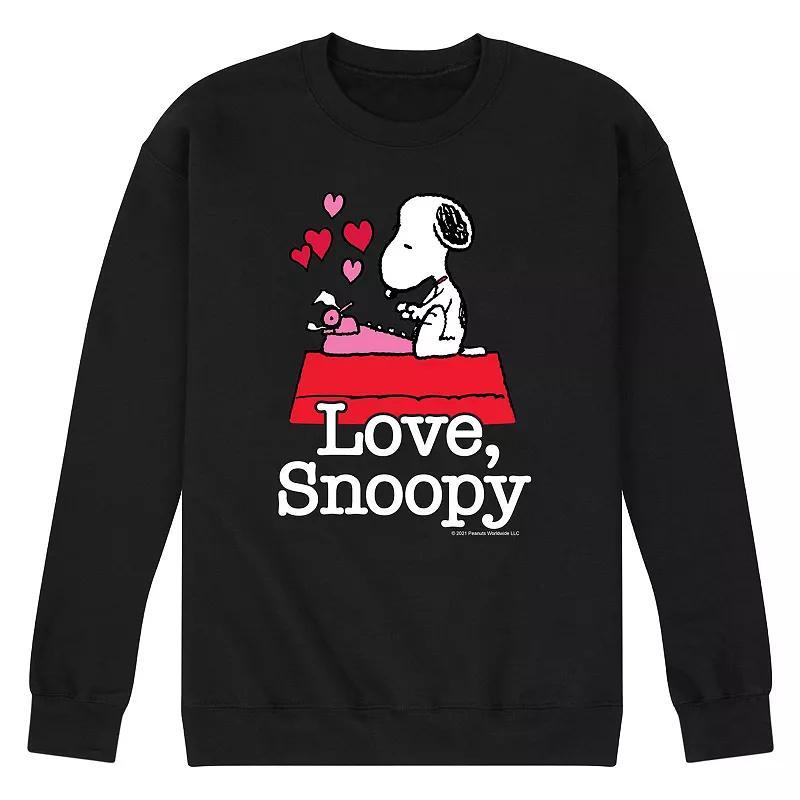 Men's Peanuts Love Snoopy Fleece Sweatshirt, Size: Small, Blue Product Image