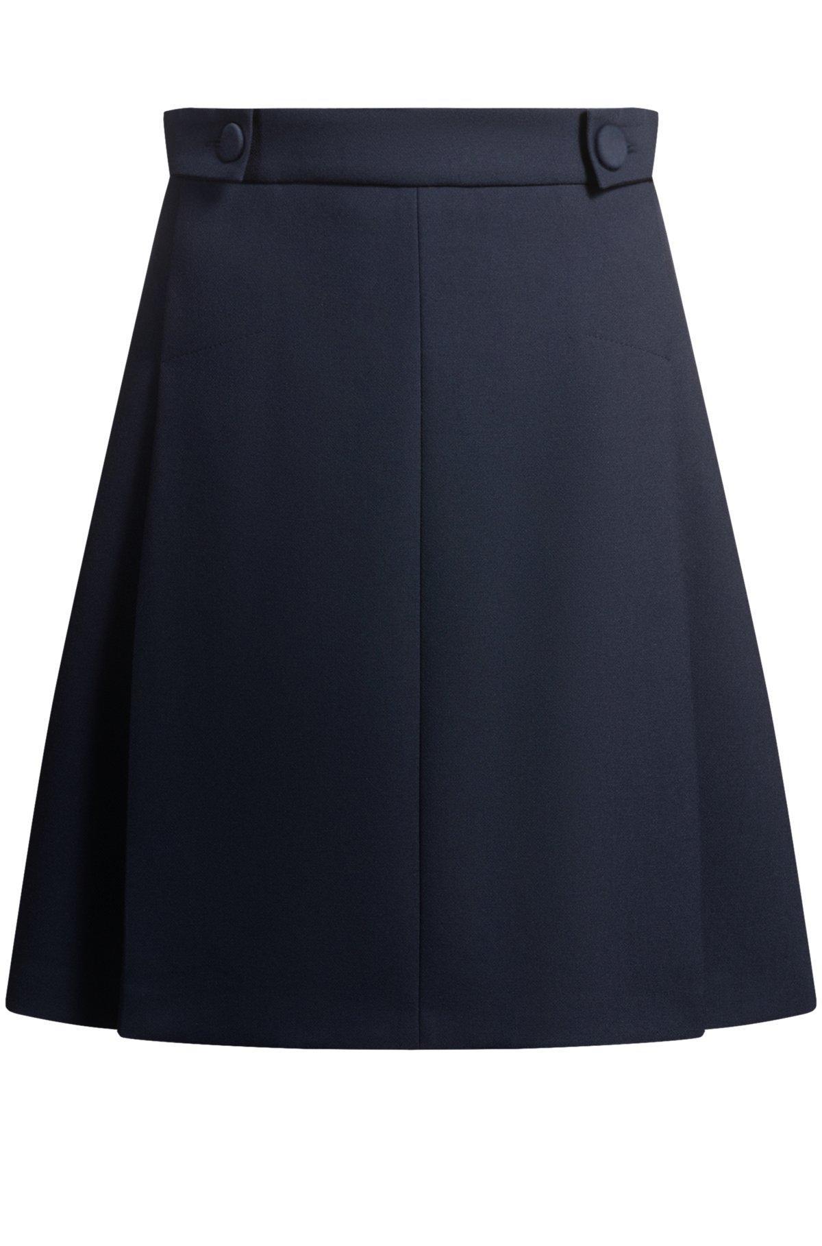 Pleat-front skirt with buttoned waist Product Image