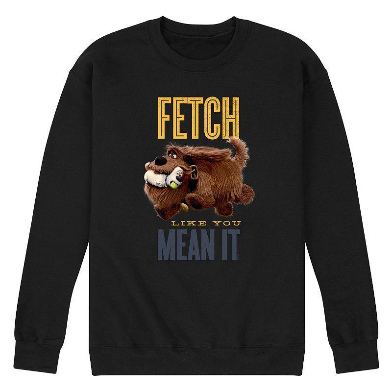 Men's Secret Life Pets Fetch Graphic Fleece Pullover, Size: XL, Black Product Image