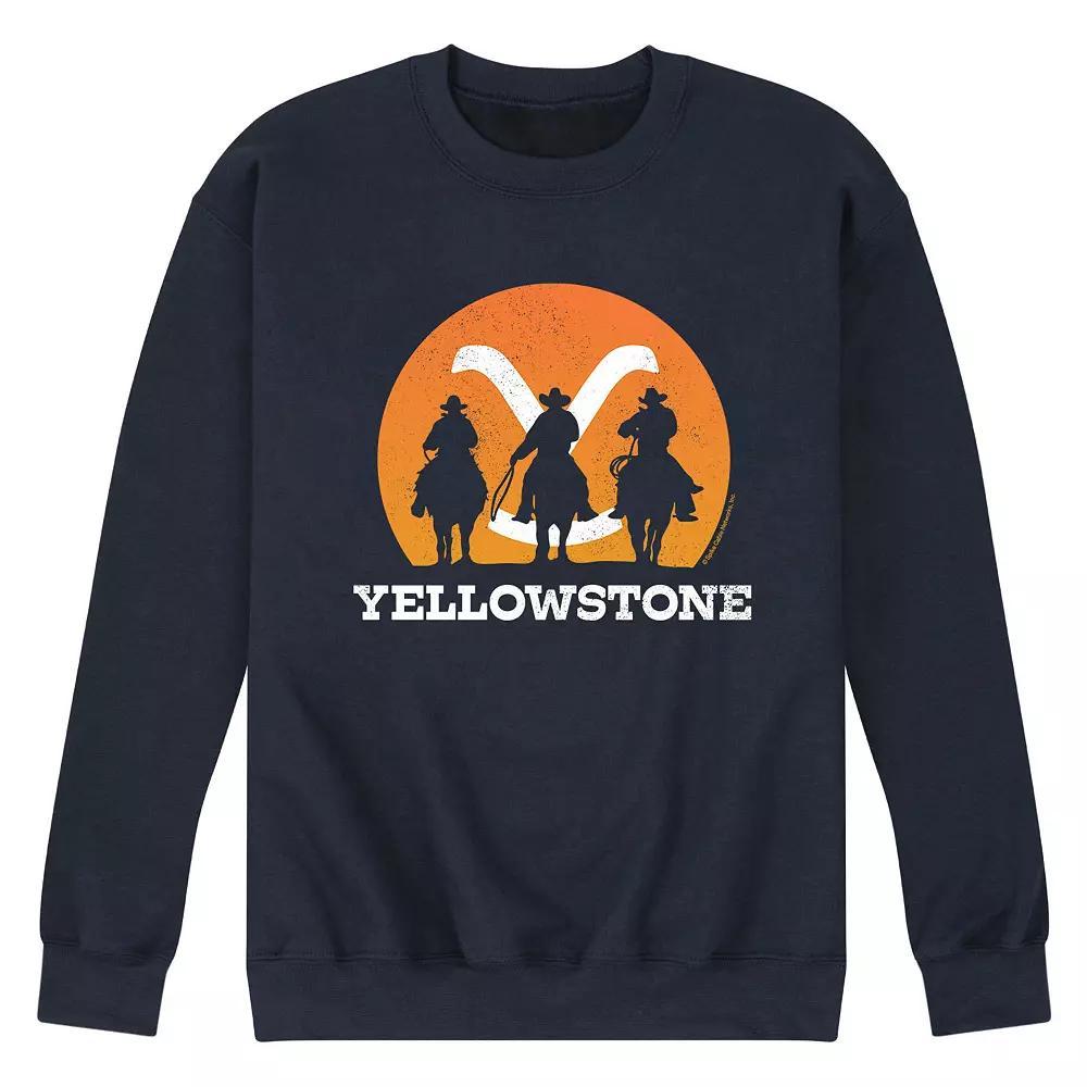 Men's Yellowstone Cowboy Sunset Sweatshirt, Size: Small, Blue Product Image