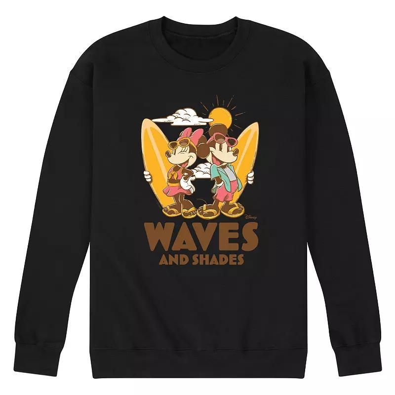 Disney's Mickey & Minnie Mouse Men's Waves And Shades Fleece Sweatshirt, Size: XXL, Grey Gray Product Image