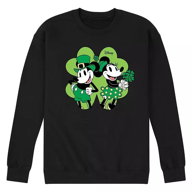 Disney's Mickey & Minnie Mouse Men's Shamrock Fleece Sweatshirt, Size: Medium, Black Product Image