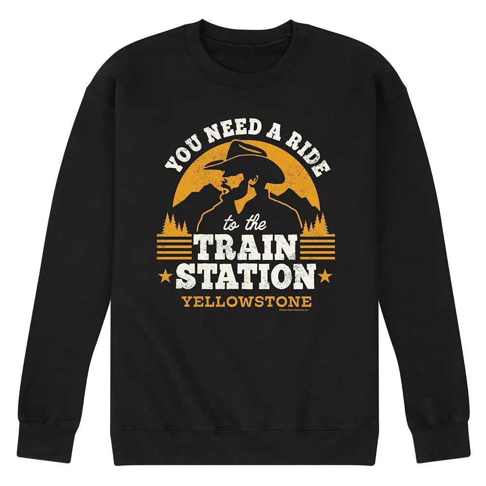 Men's Yellowstone Train Station Sweatshirt,  Product Image