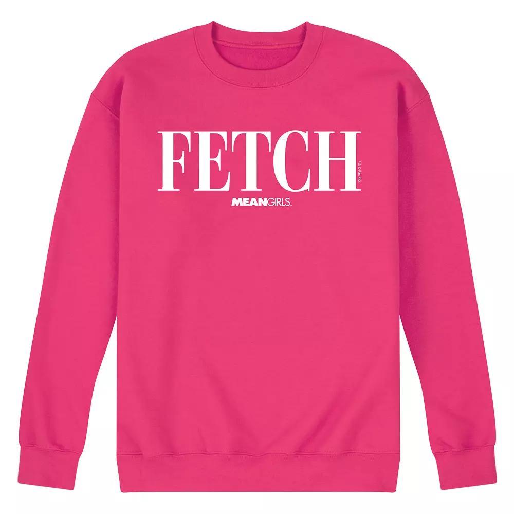 Men's Mean Girls Fetch Fleece Sweatshirt, Size: XXL, Pink Product Image