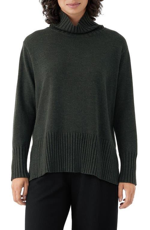 Eileen Fisher Turtleneck Pullover (Charcoal) Women's Clothing Product Image